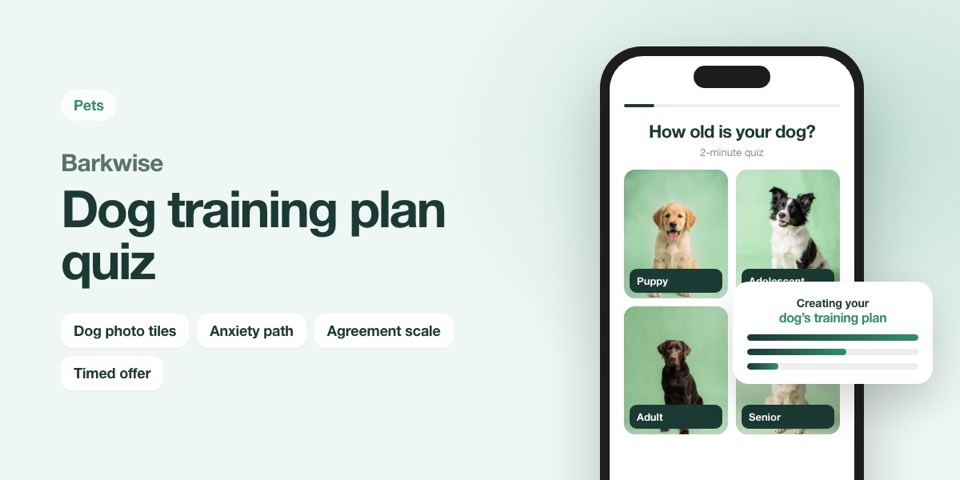 Barkwise · Dog training plan quiz template cover